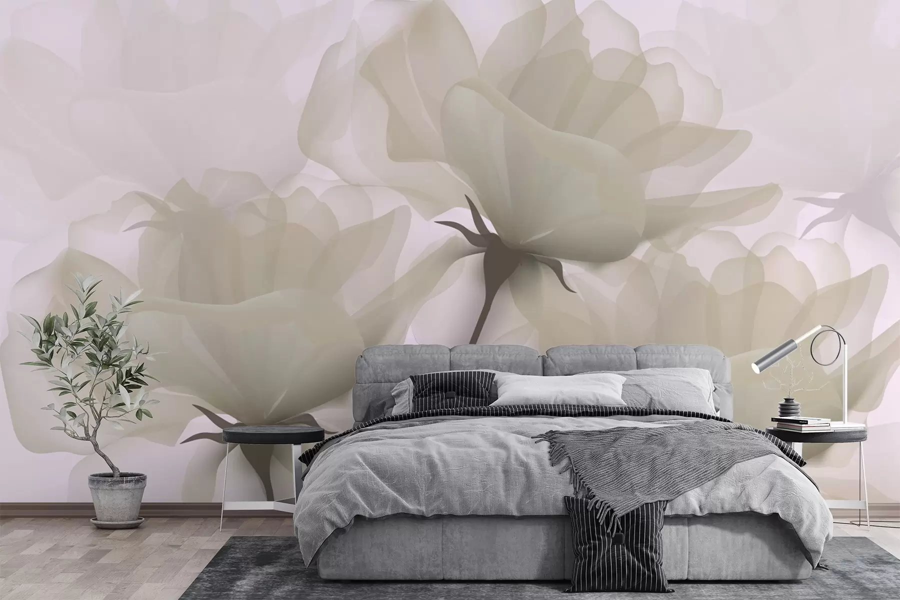 wall murals Велики бели нежни цветови w01925