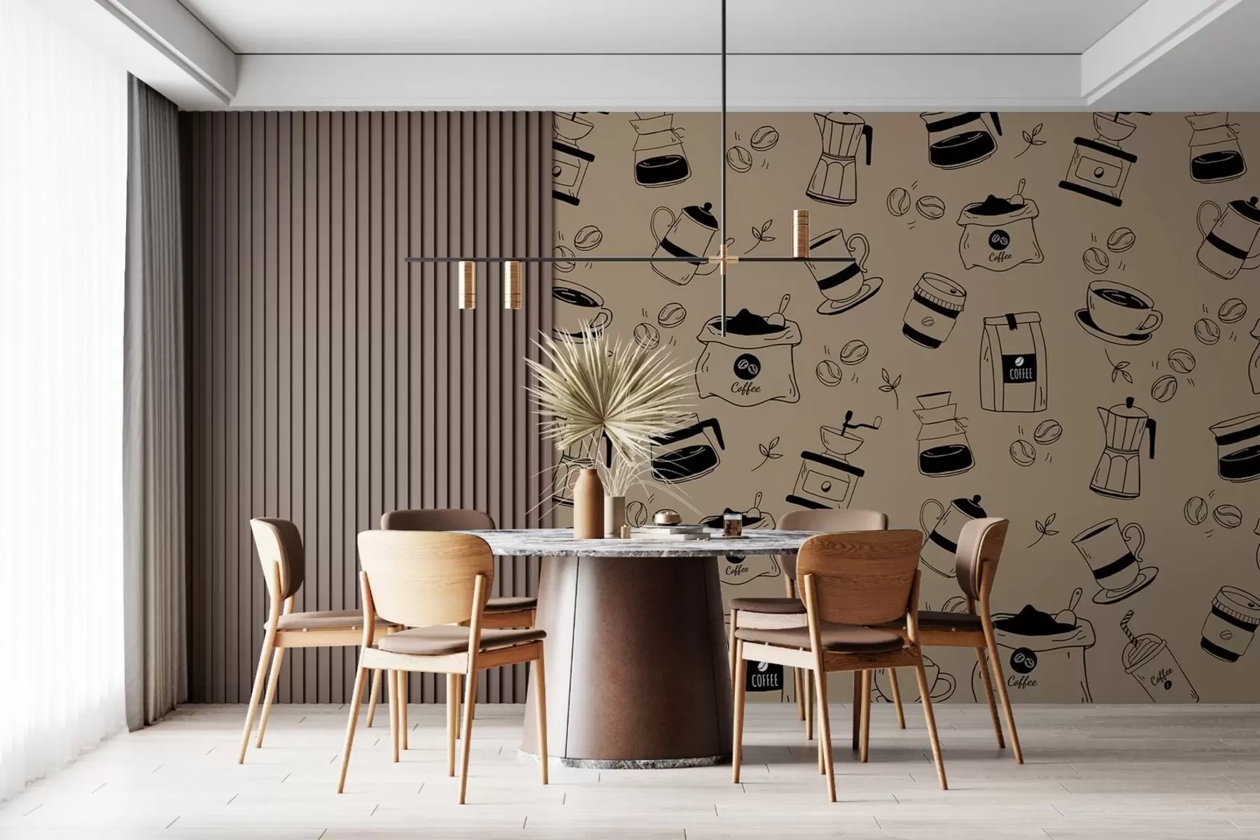 wall murals Детаљи о кафи на белој позадини w02002v3