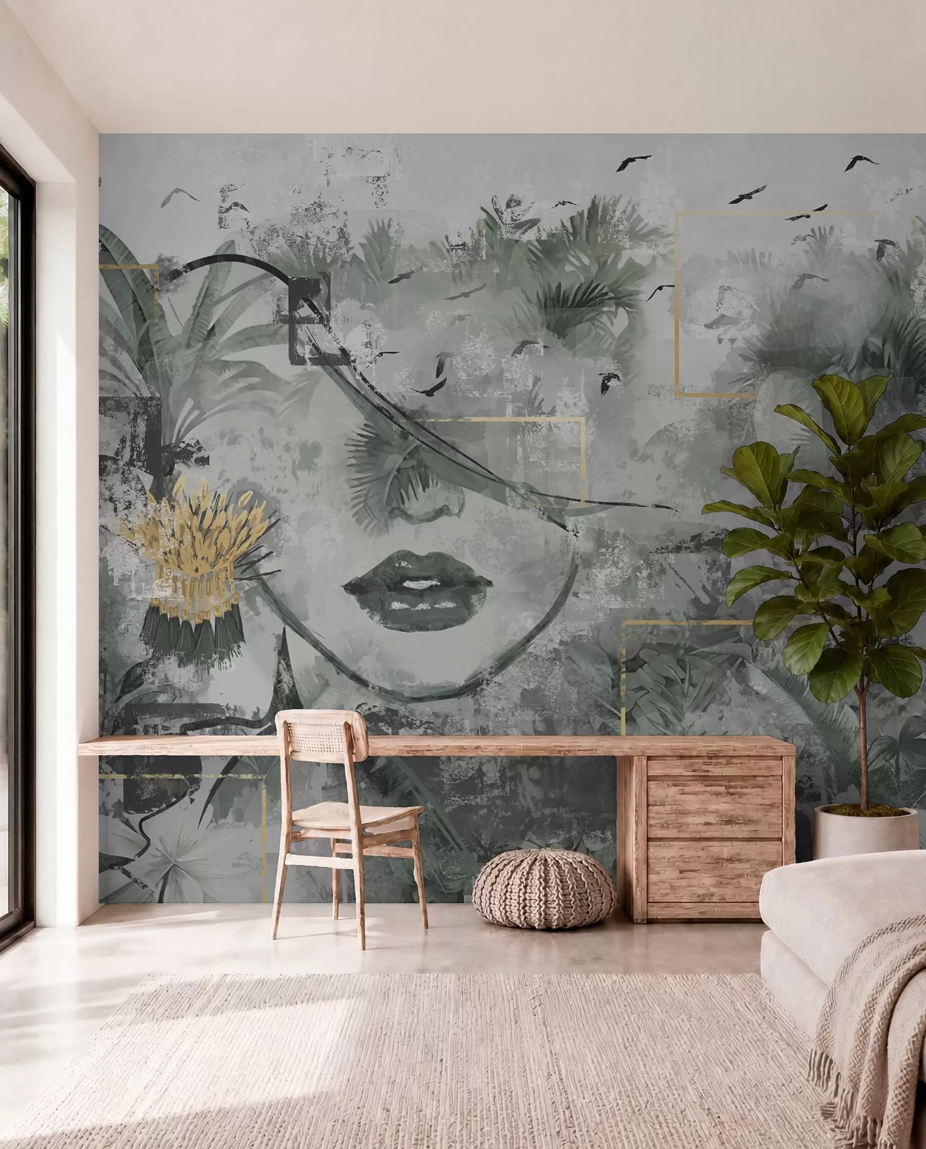 wall murals Portret pod palmama w01916