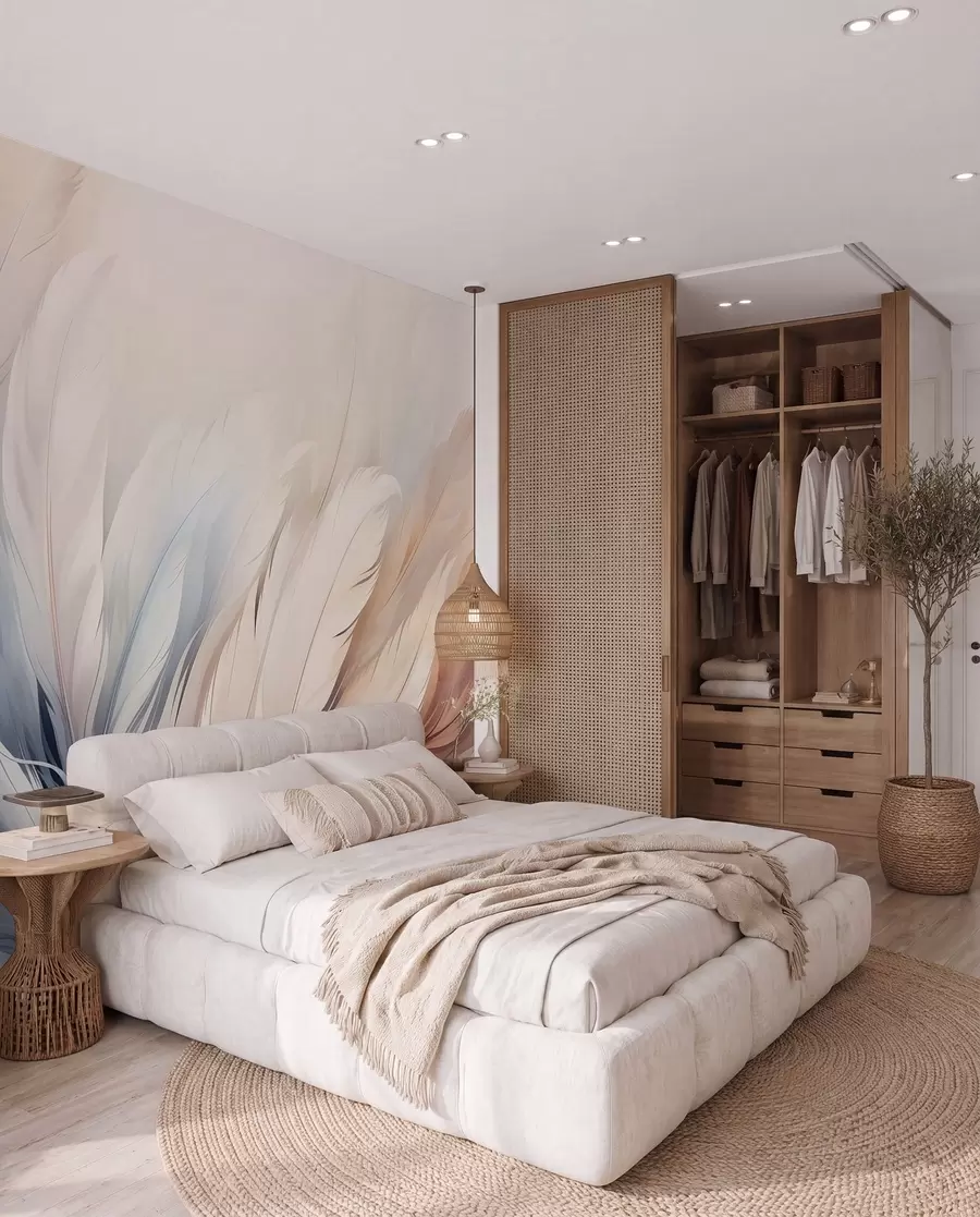 wall murals Нежно перје у пастелним бојама w01973