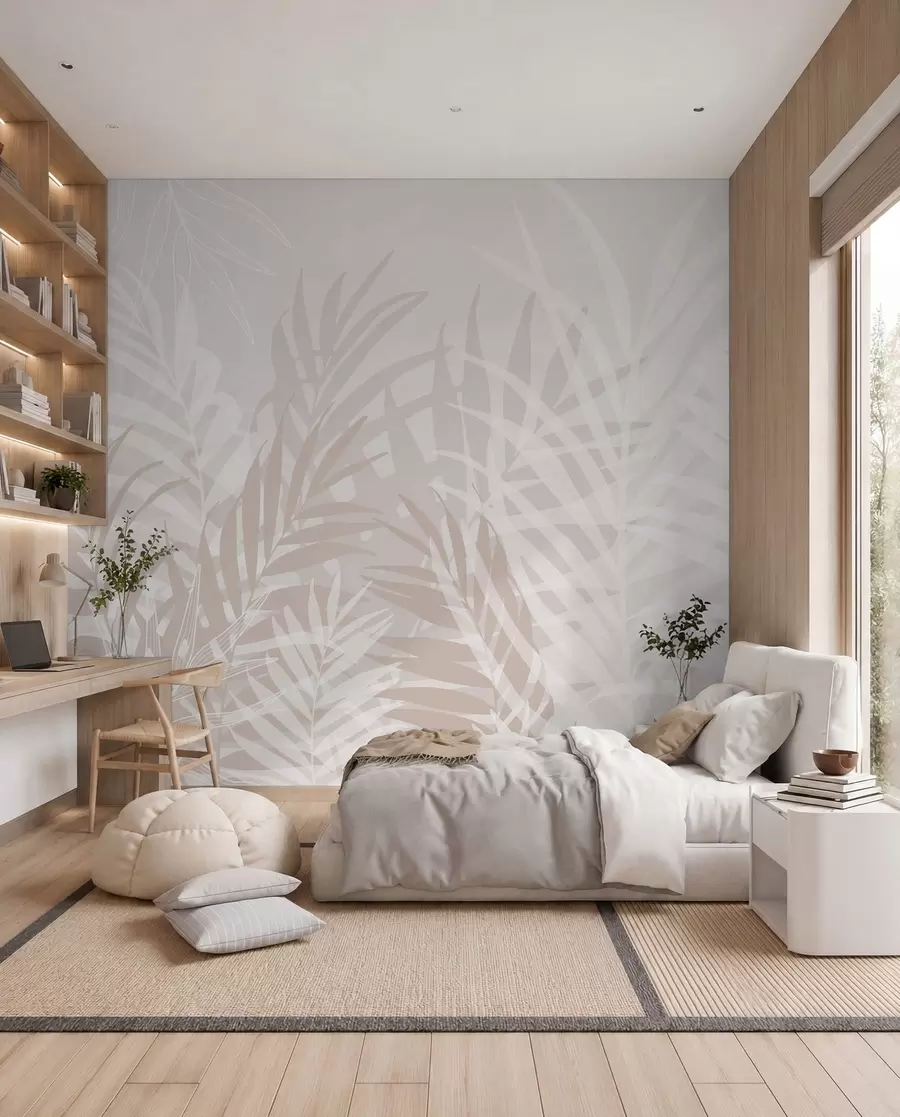 wall murals Palmine sjenke u krem tonovima w02026v2