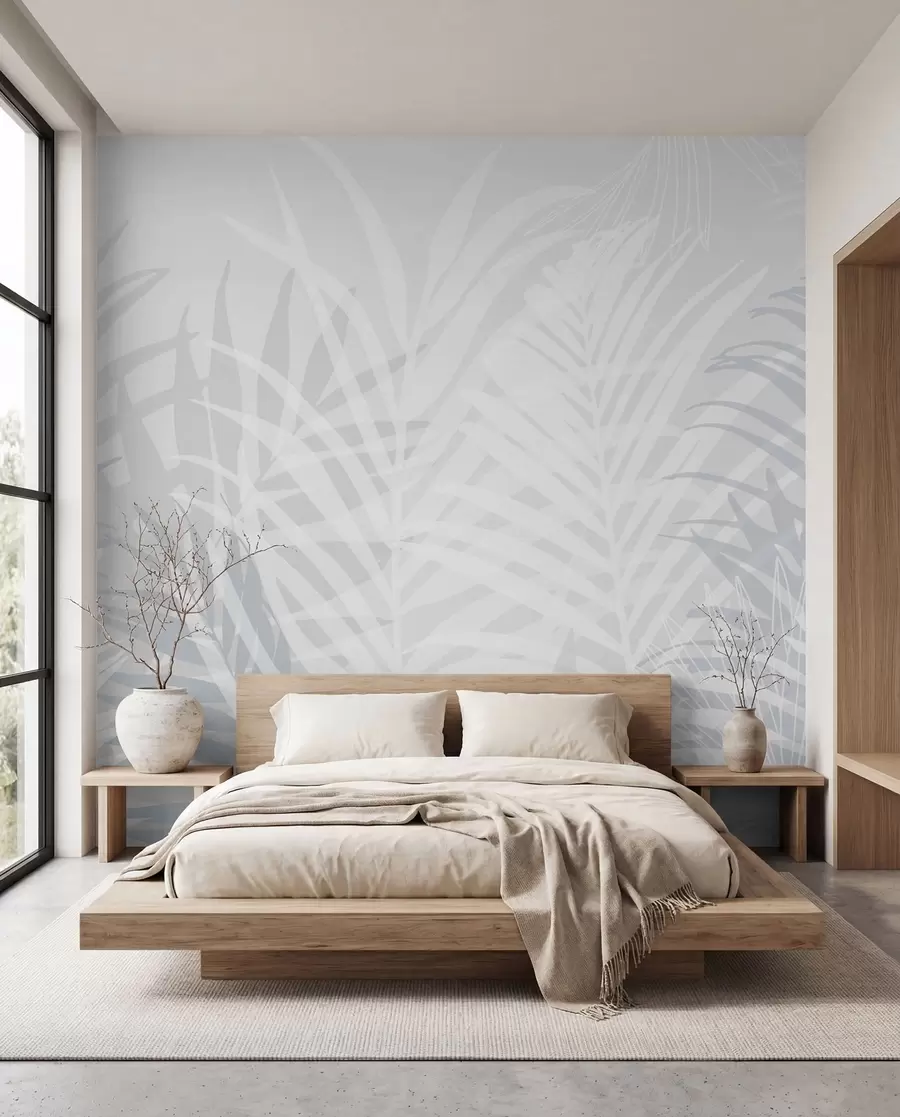wall murals Sjenke palmi — Ledeno plava w02026v3