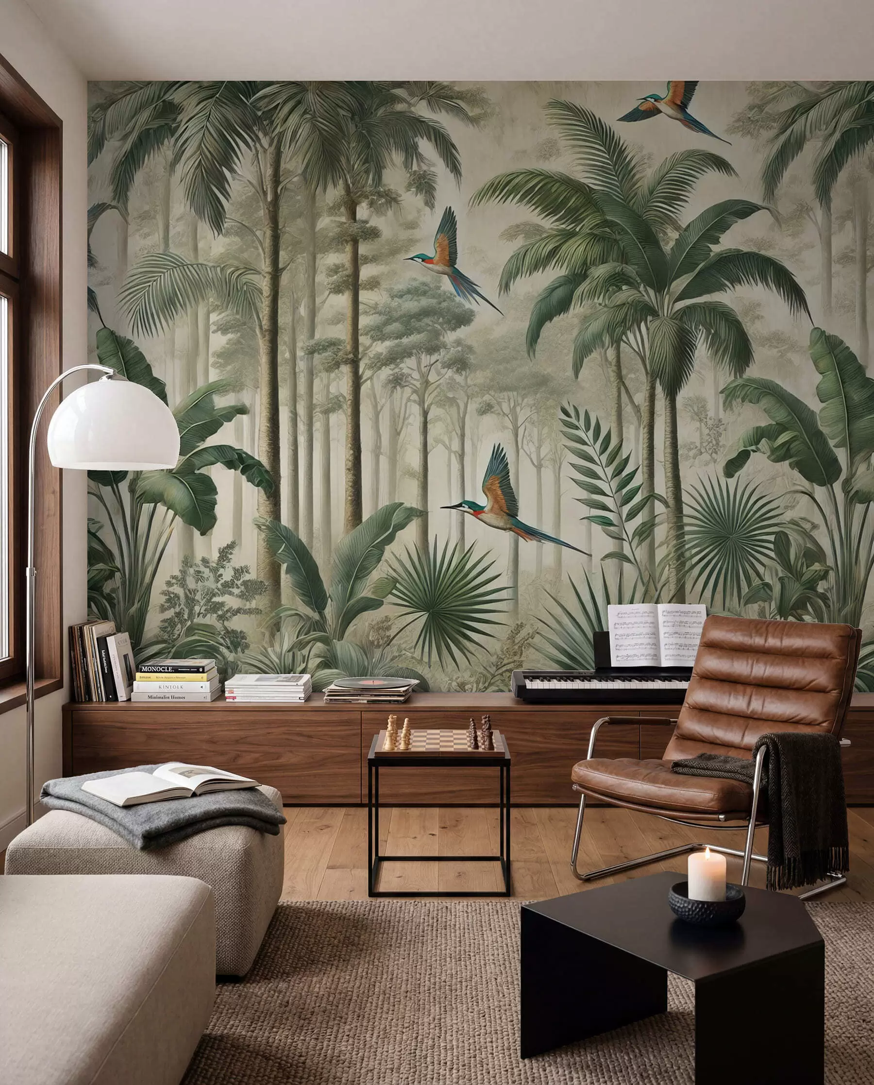 wall murals Papagaji u krošnjama palmi w01957