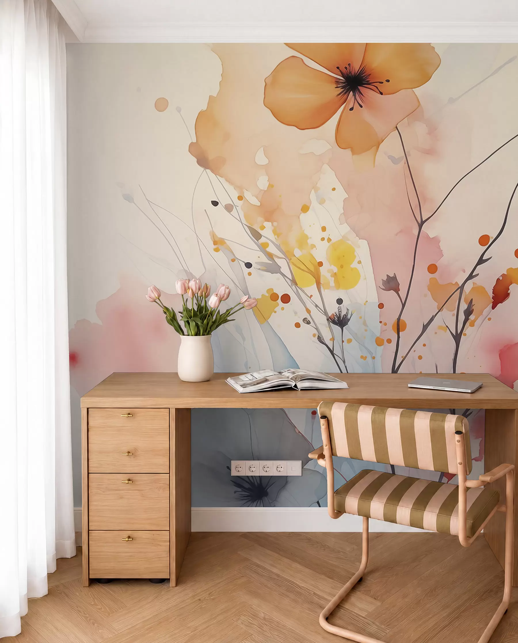 wall murals Poljsko cvijeće u ćilibaru w02049