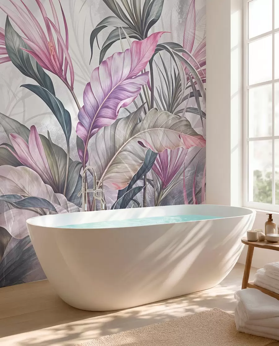 wall murals Lišće u sljezu i žalfiji w08375v1