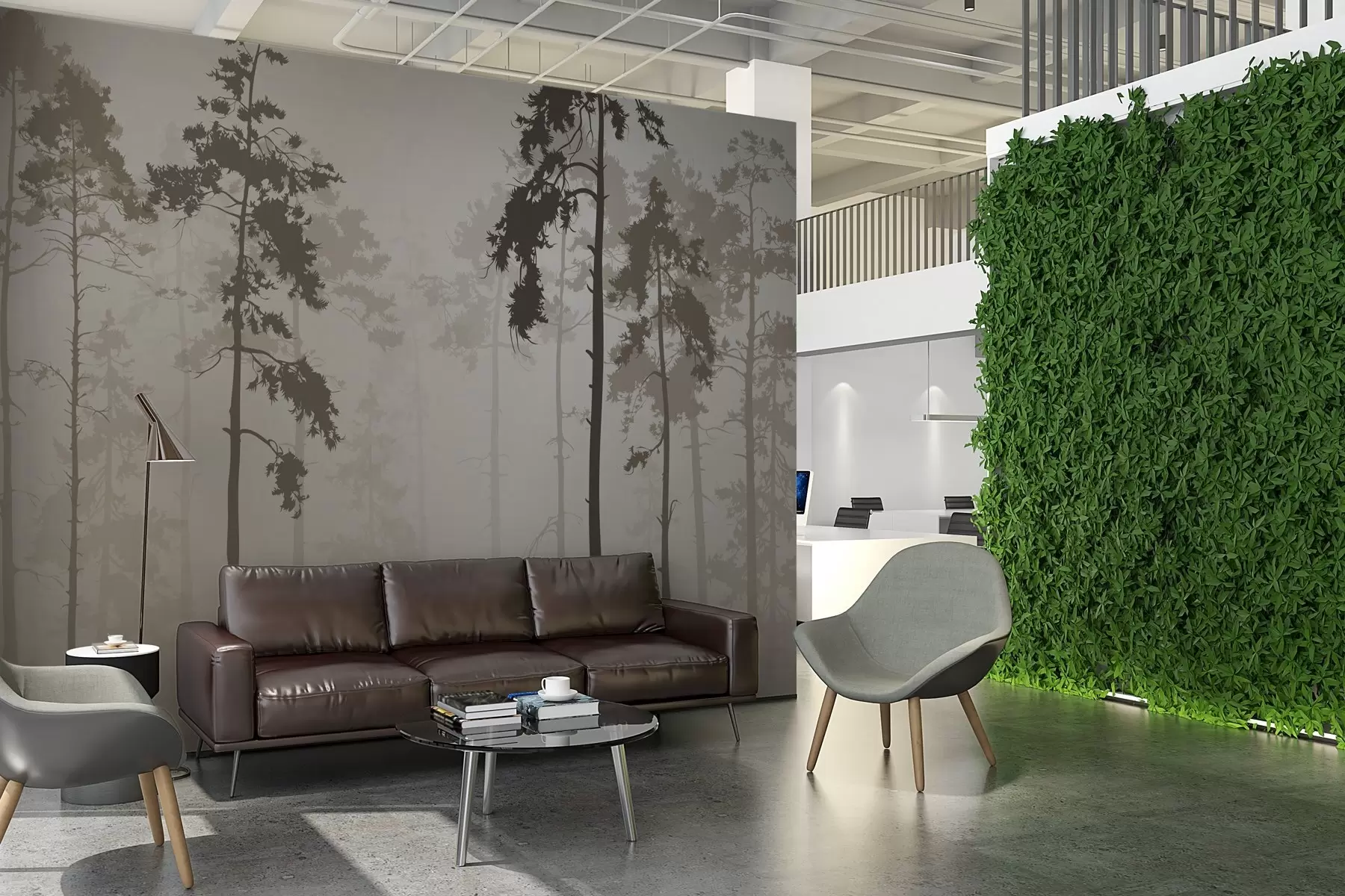 wall murals Магловите шумске силуете у зору u97247v1