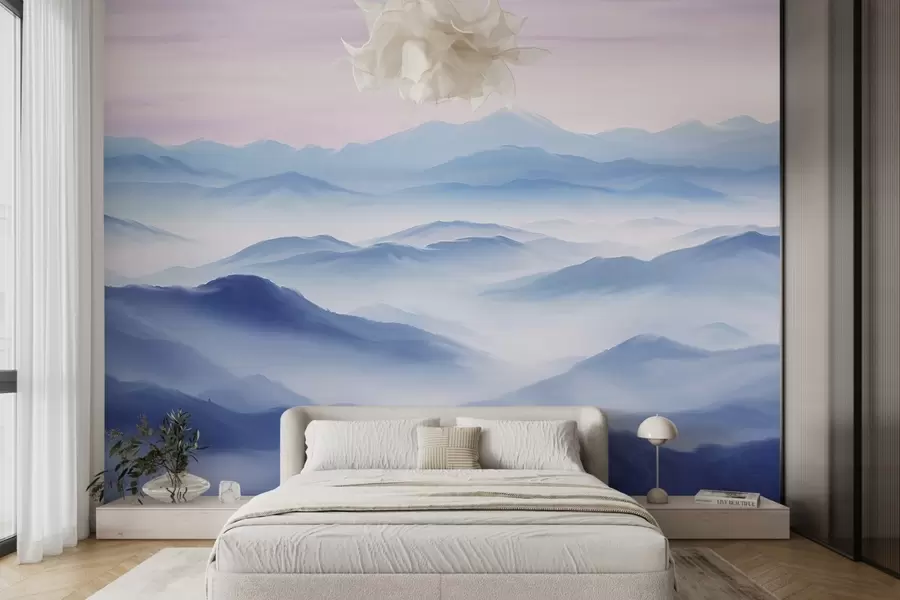wall murals Спокојни слојеви плавих планина u99460