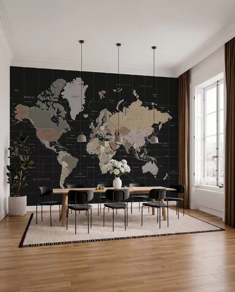 wall murals Мапа света са истакнутим различитим земљама u99477d1