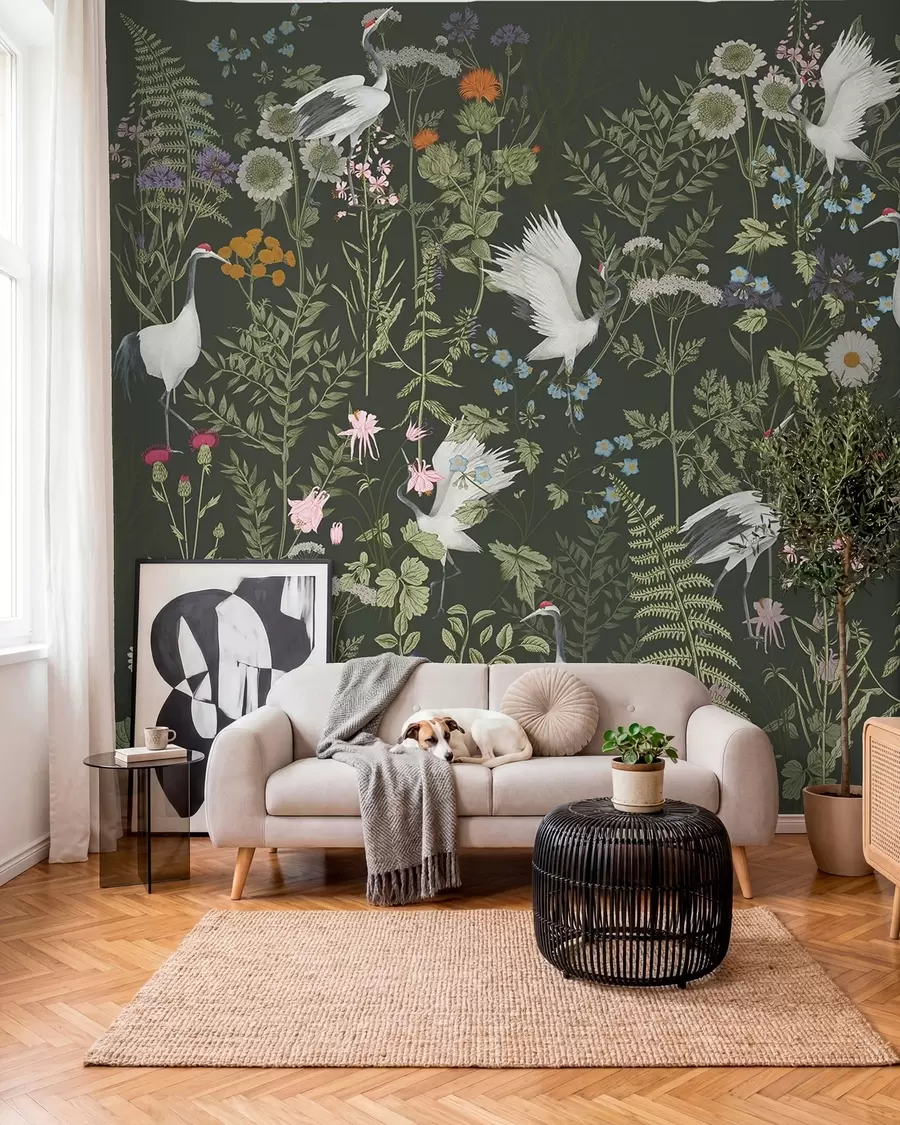 wall murals Livadsko bilje na antracitu w00380v2