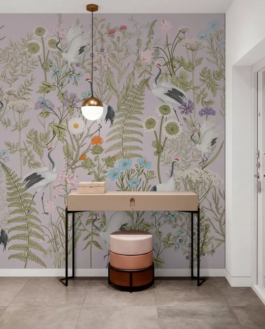 wall murals Елегантни ждралови усред живописног цветања w00380v3