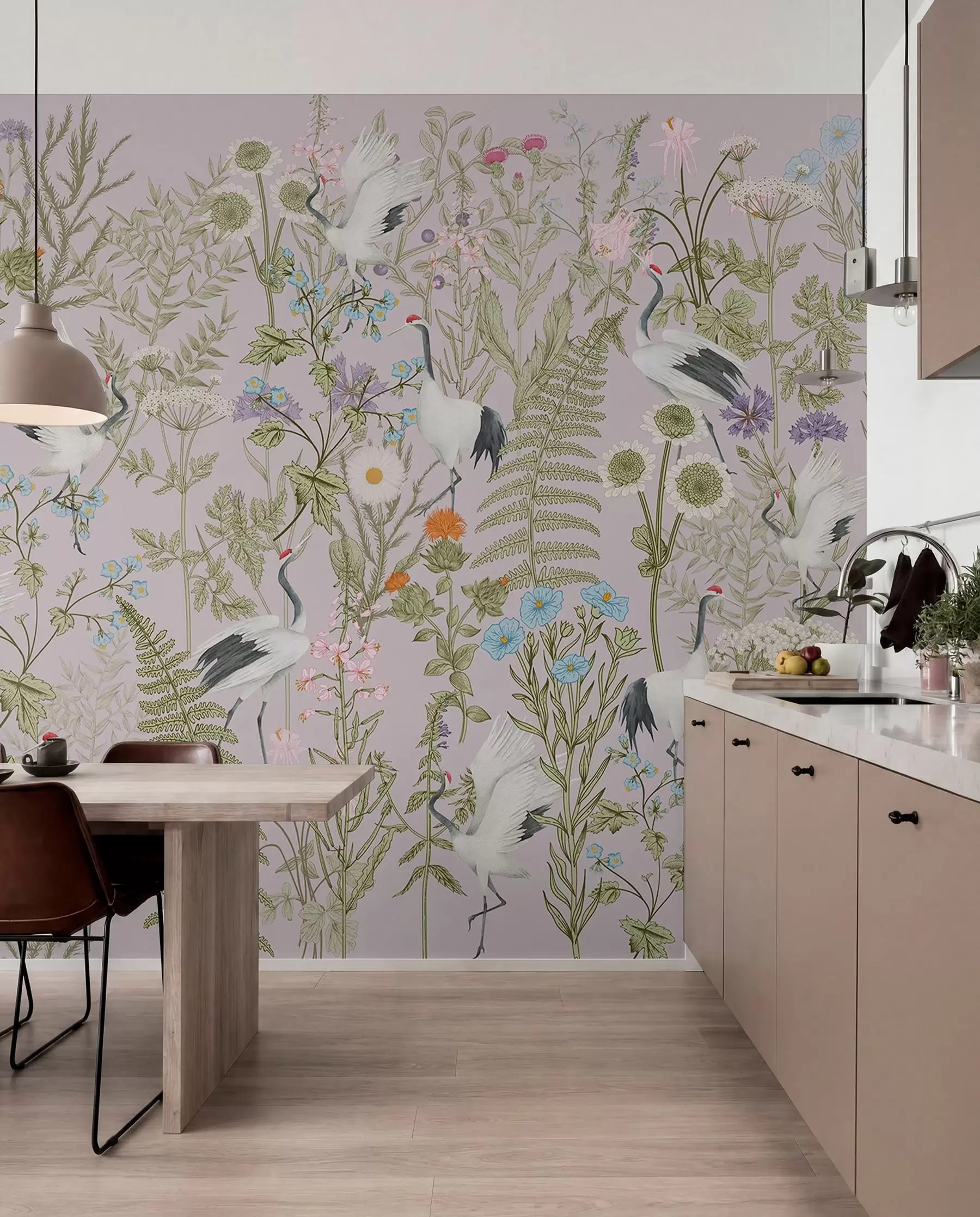 wall murals Livadsko bilje na ružičastoj w00380v3
