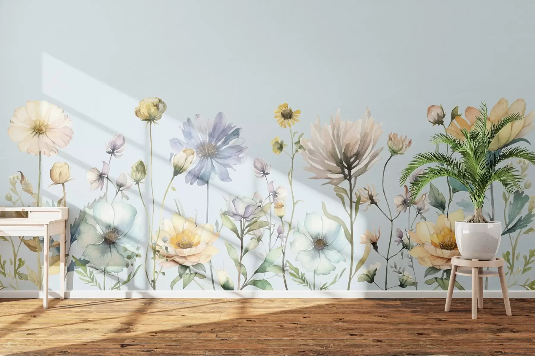 wall murals Цвеће у нежним пастелним нијансама w00398