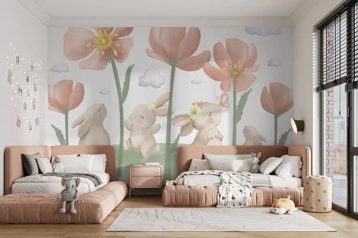 wall murals Зечићи уживају у пролећној башти w00703