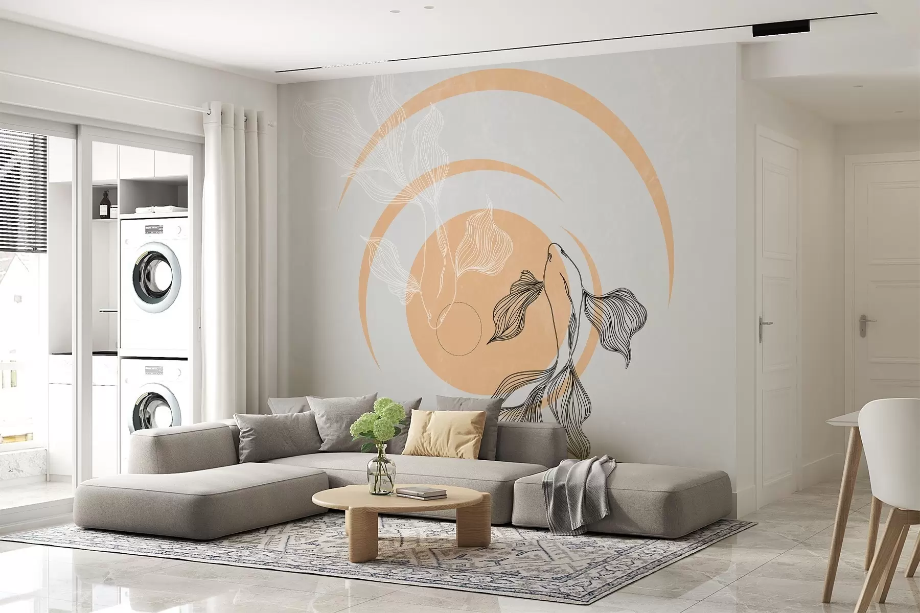 wall murals Елегантна кои риба у мирном покрету w00823v2