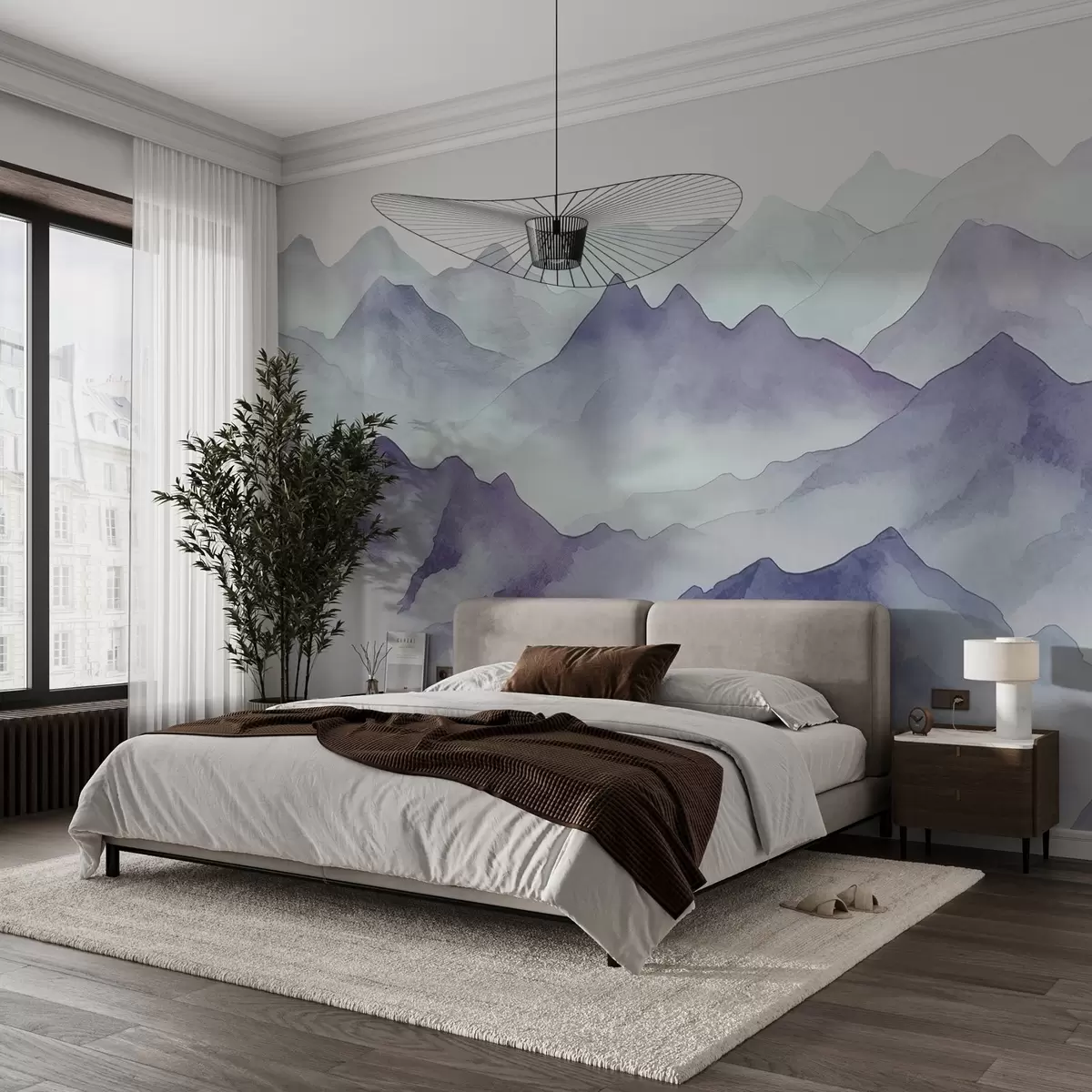 wall murals Магловите планине у меким нијансама w00841v1