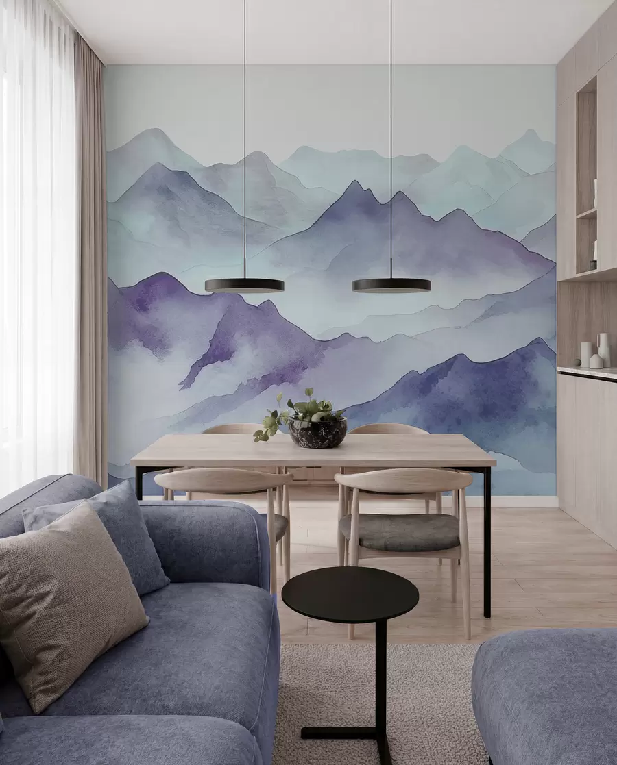 wall murals Магловите планине у меким нијансама w00841v1