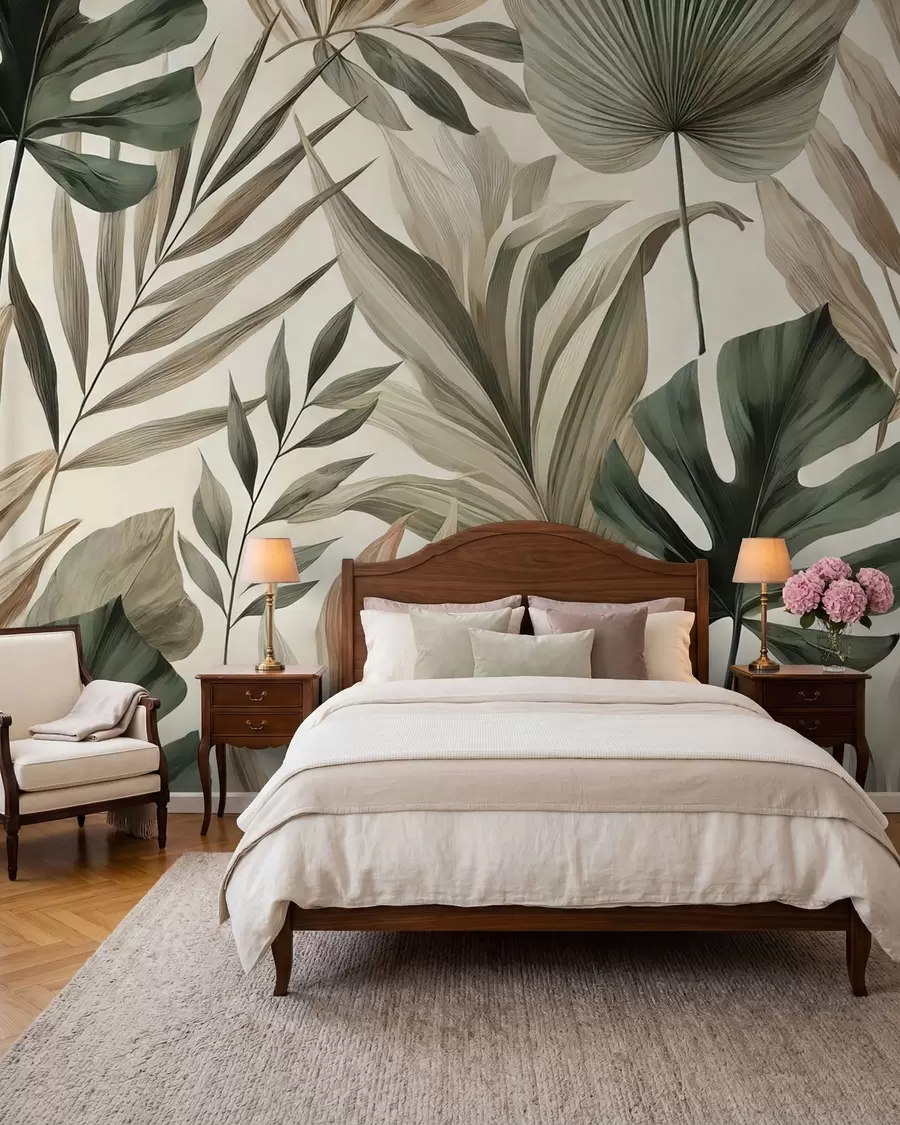 wall murals Slojevi tropskog lišća w02082