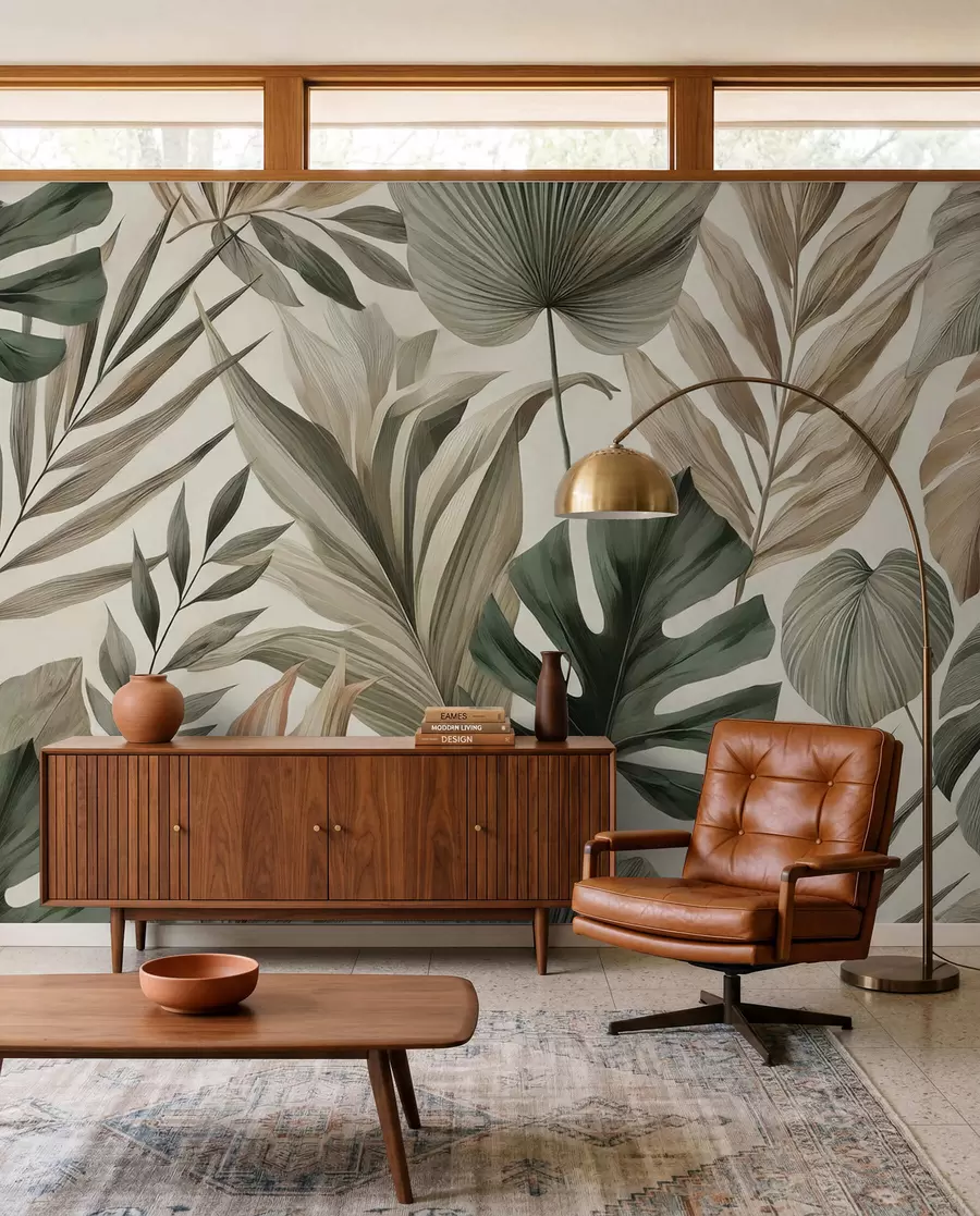 wall murals Slojevi tropskog lišća w02082
