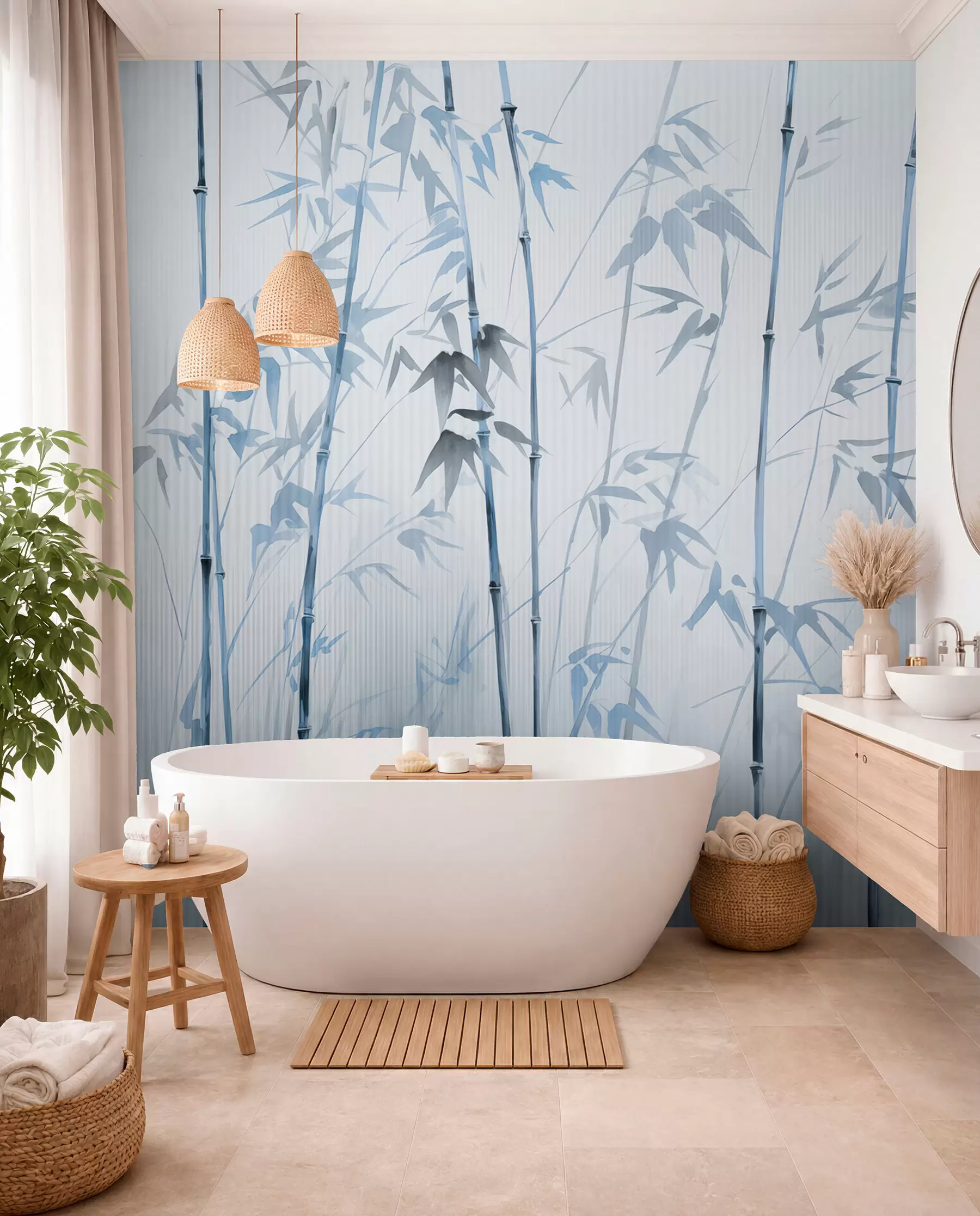 wall murals Акварел бамбус w08390v1
