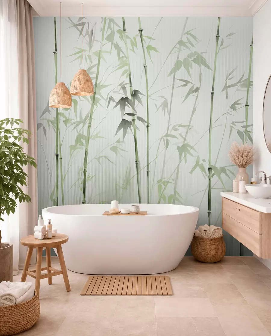 wall murals Акварел бамбус w08390v2