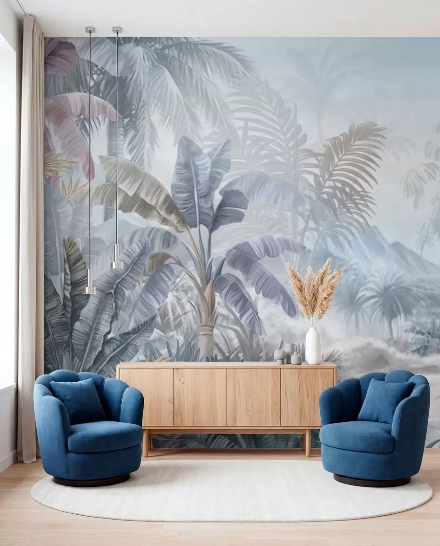 wall murals Тропска шума у меким плавим тоновима w01931