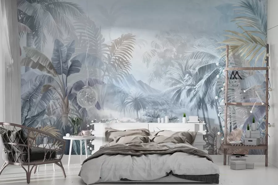 wall murals Тропска шума у меким плавим тоновима w01931