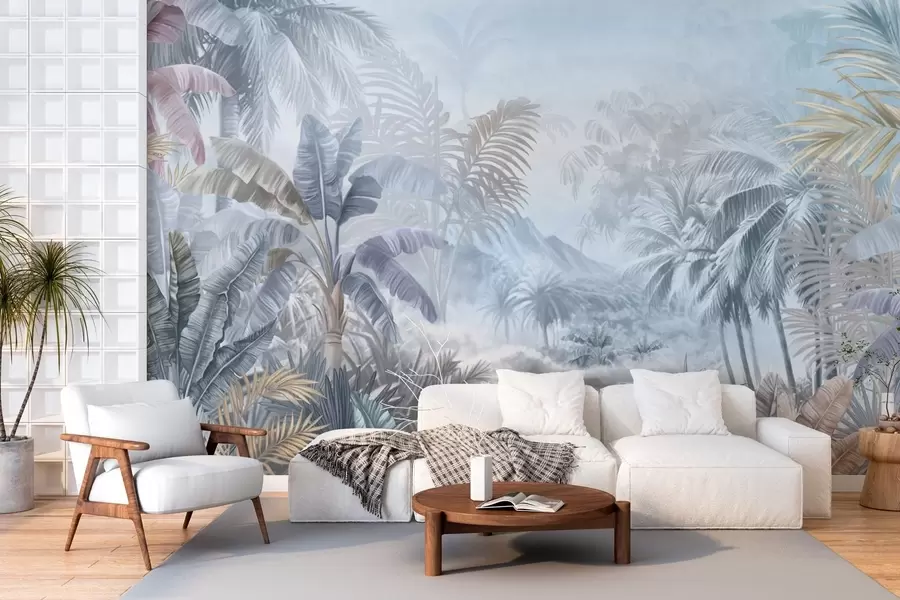 wall murals Тропска шума у меким плавим тоновима w01931