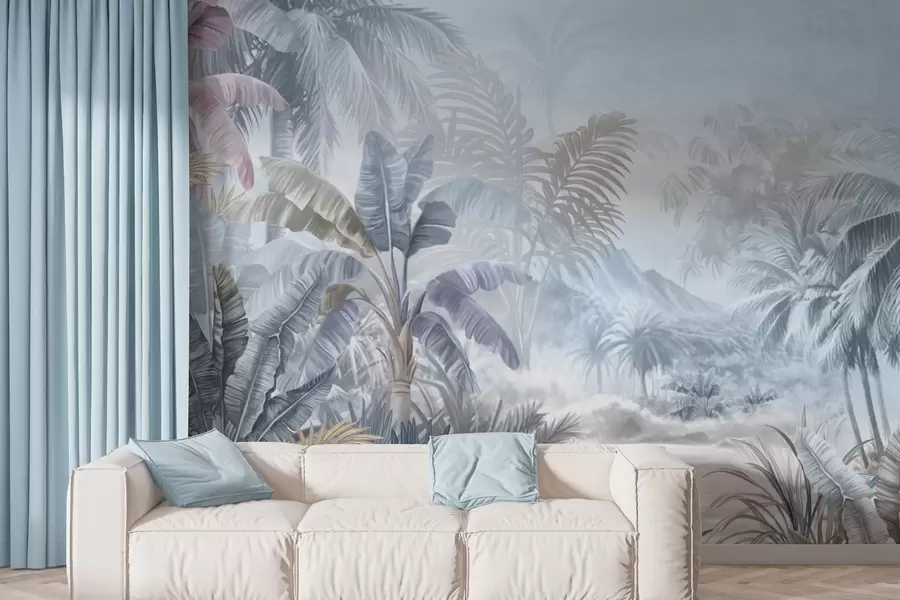 wall murals Тропска шума у меким плавим тоновима w01931