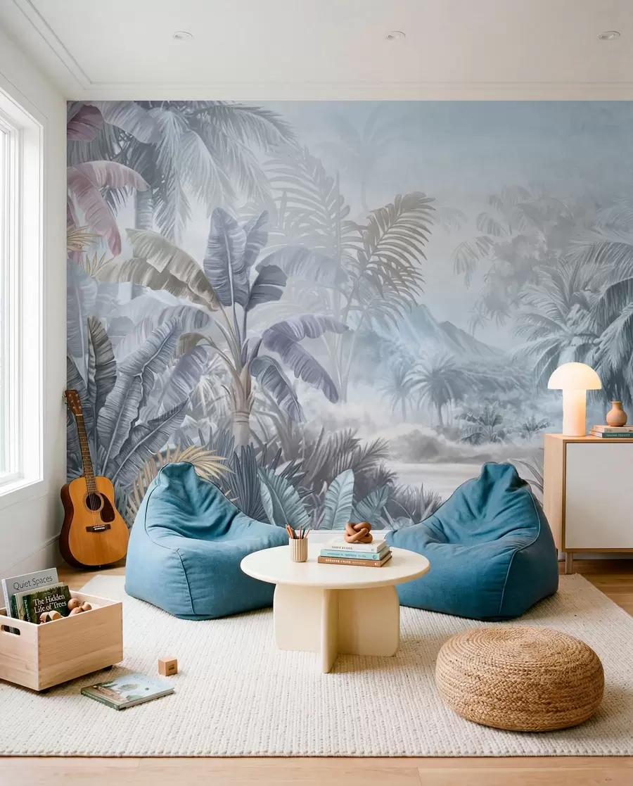 wall murals Тропска шума у меким плавим тоновима w01931
