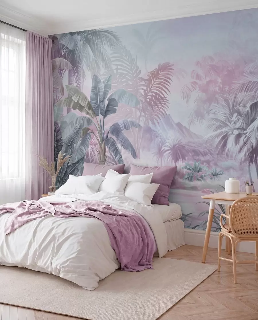 wall murals Прашума у нежним плавим и ружичастим тоновима w01931v2