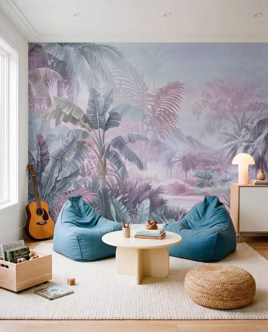 wall murals Прашума у нежним плавим и ружичастим тоновима w01931v2