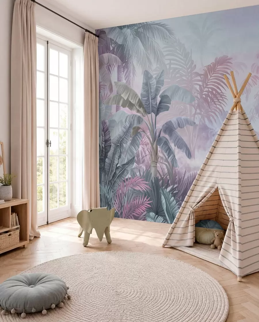 wall murals Прашума у нежним плавим и ружичастим тоновима w01931v2