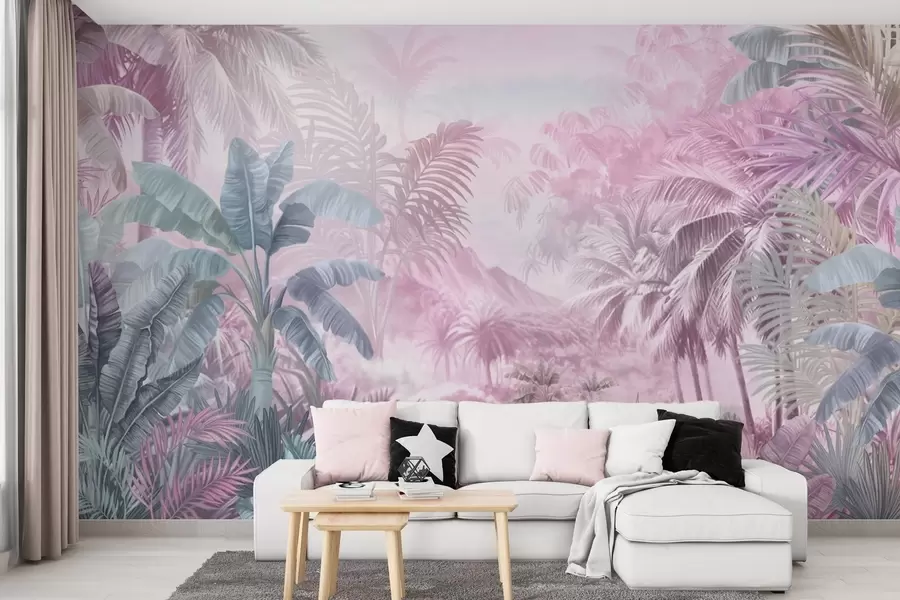 wall murals Прашума у нежним ружичастим тоновима w01931v3