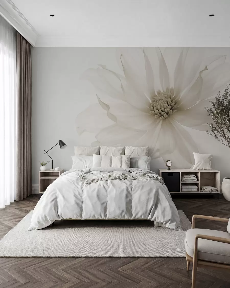 wall murals Cvjet u krem tonu w02077v1