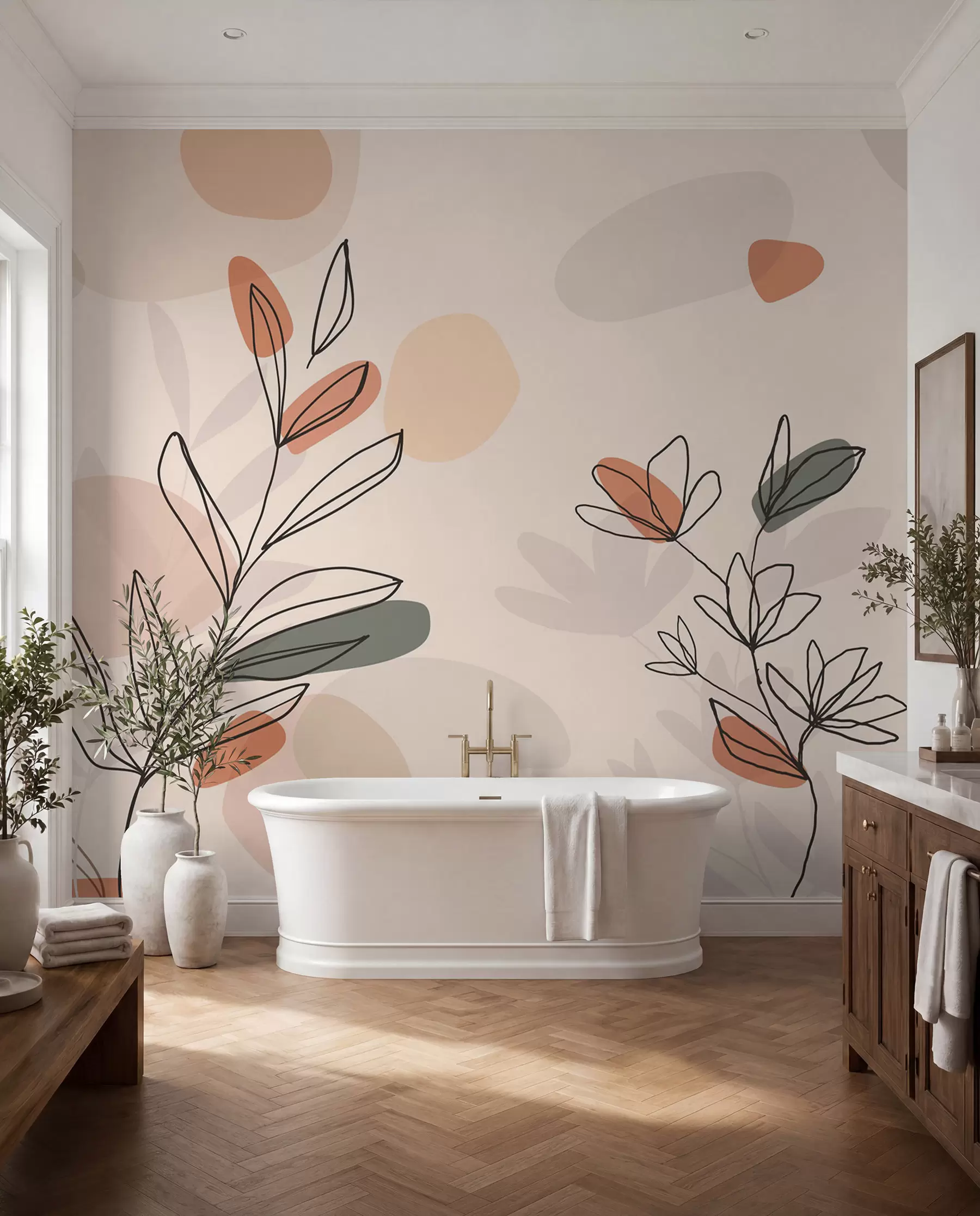 wall murals Livadske stabljike u linijama w02103