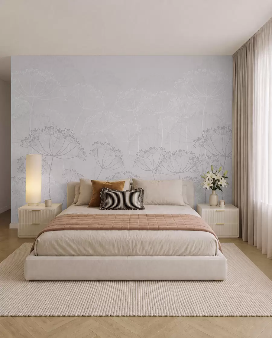 wall murals Крхке биљке минимализам розе боје w02105