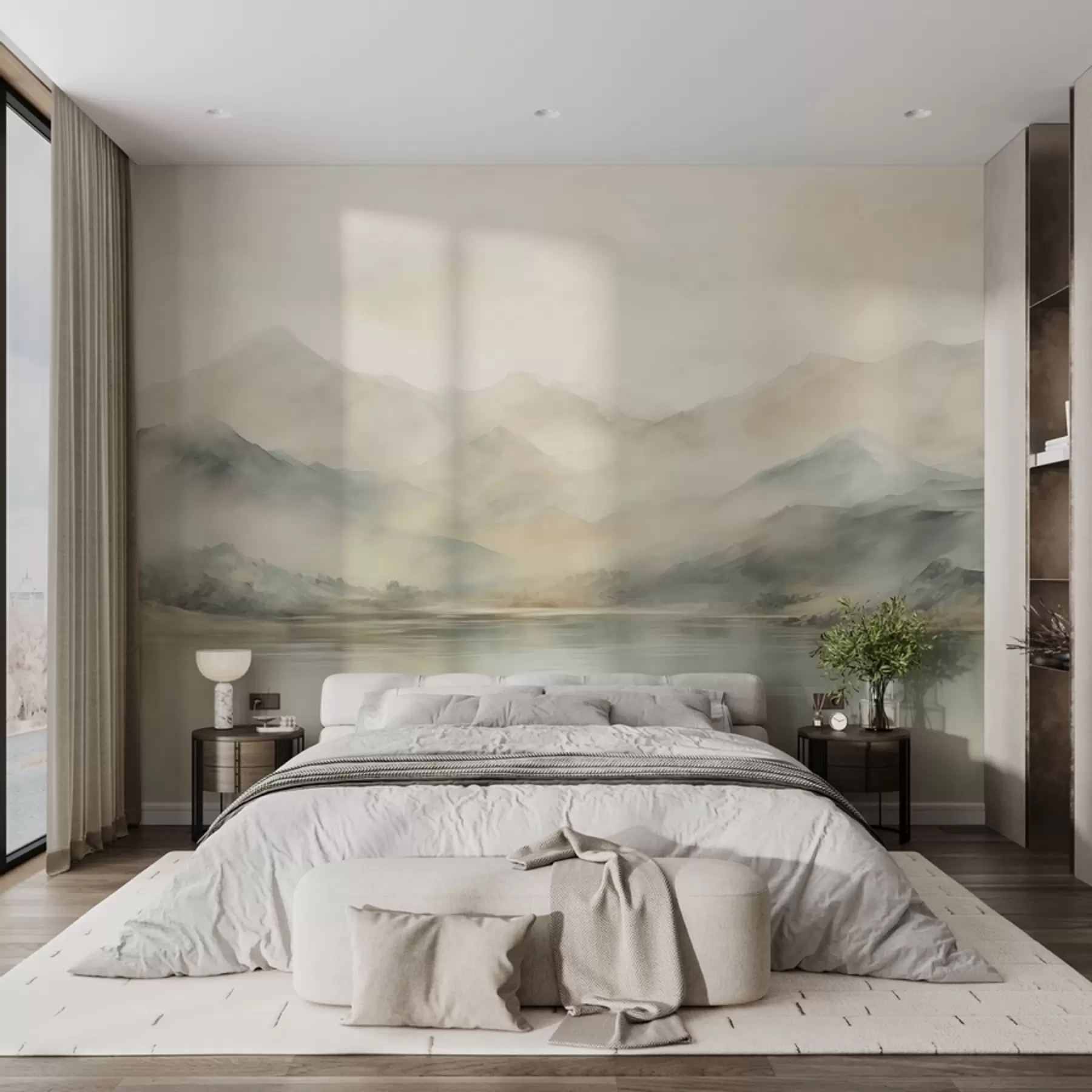 wall murals Сликани акварел планински пејзаж w02115