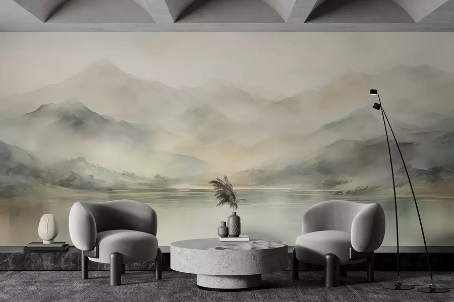 wall murals Сликани акварел планински пејзаж w02115