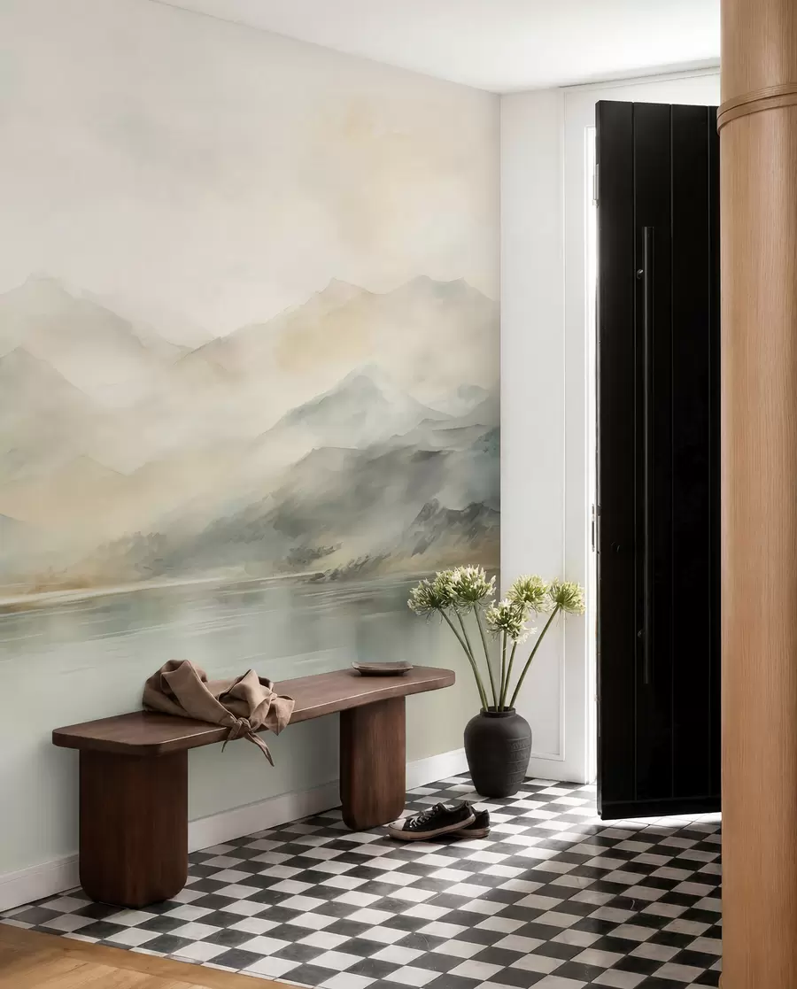wall murals Сликани акварел планински пејзаж w02115