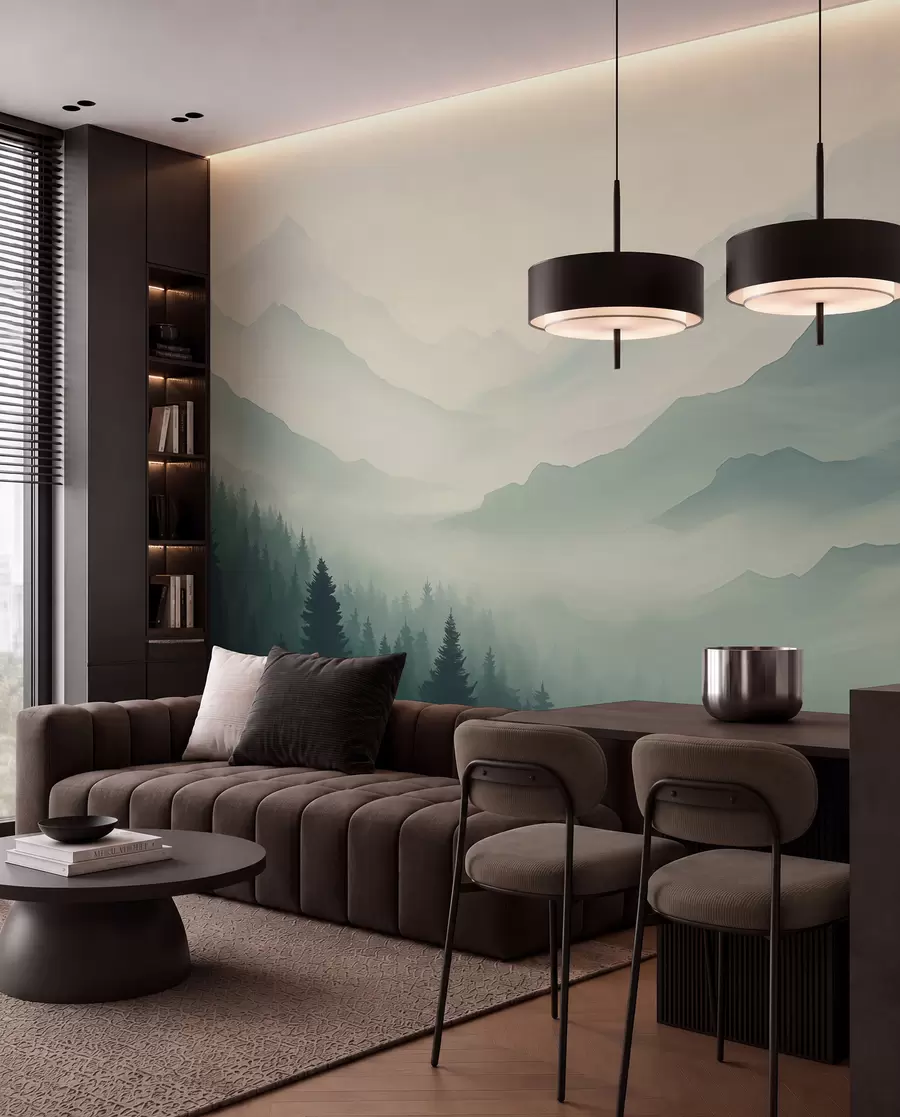 wall murals Šume iza planinskih grebena w02186