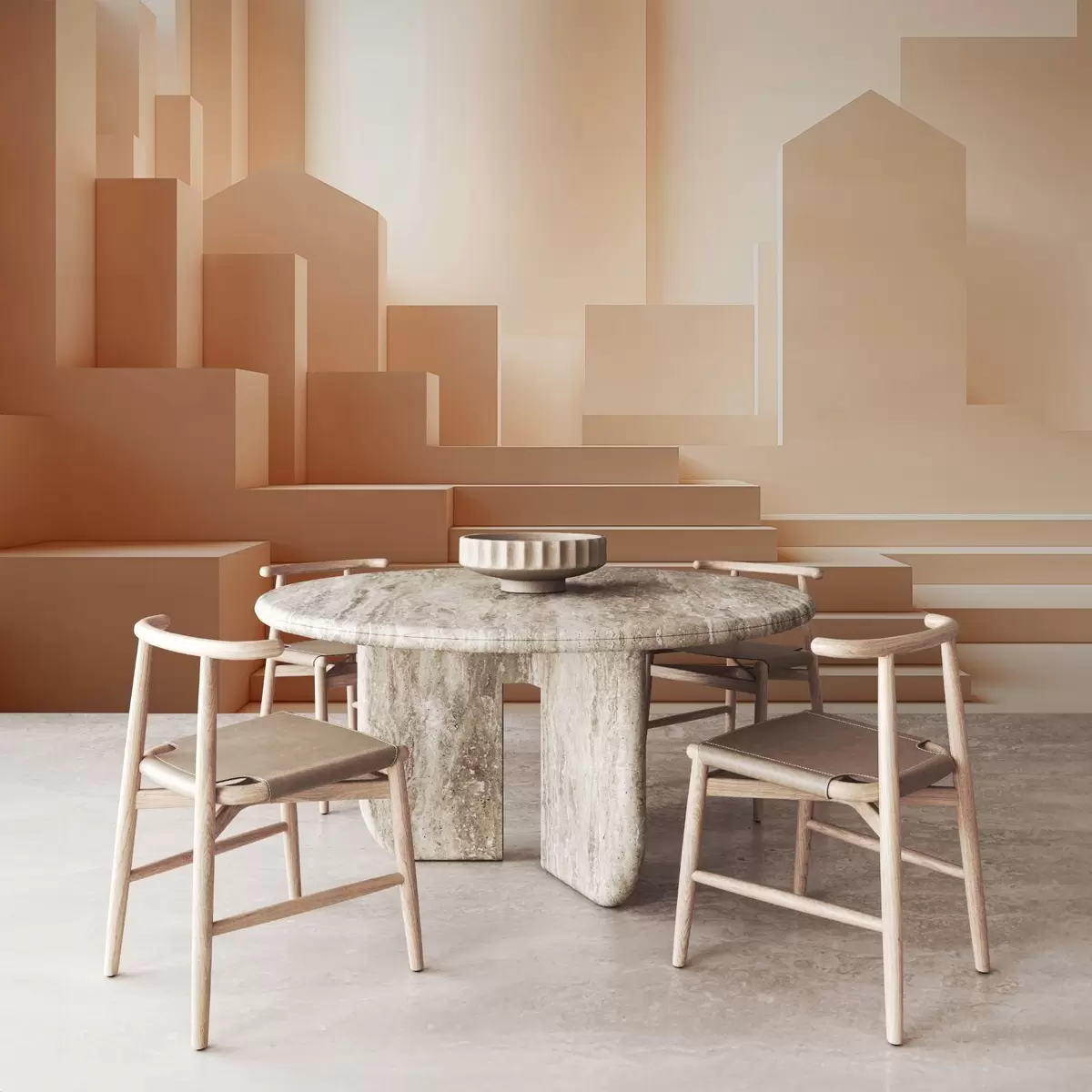 wall murals Архитектонска апстракција, беж нијансе w02173