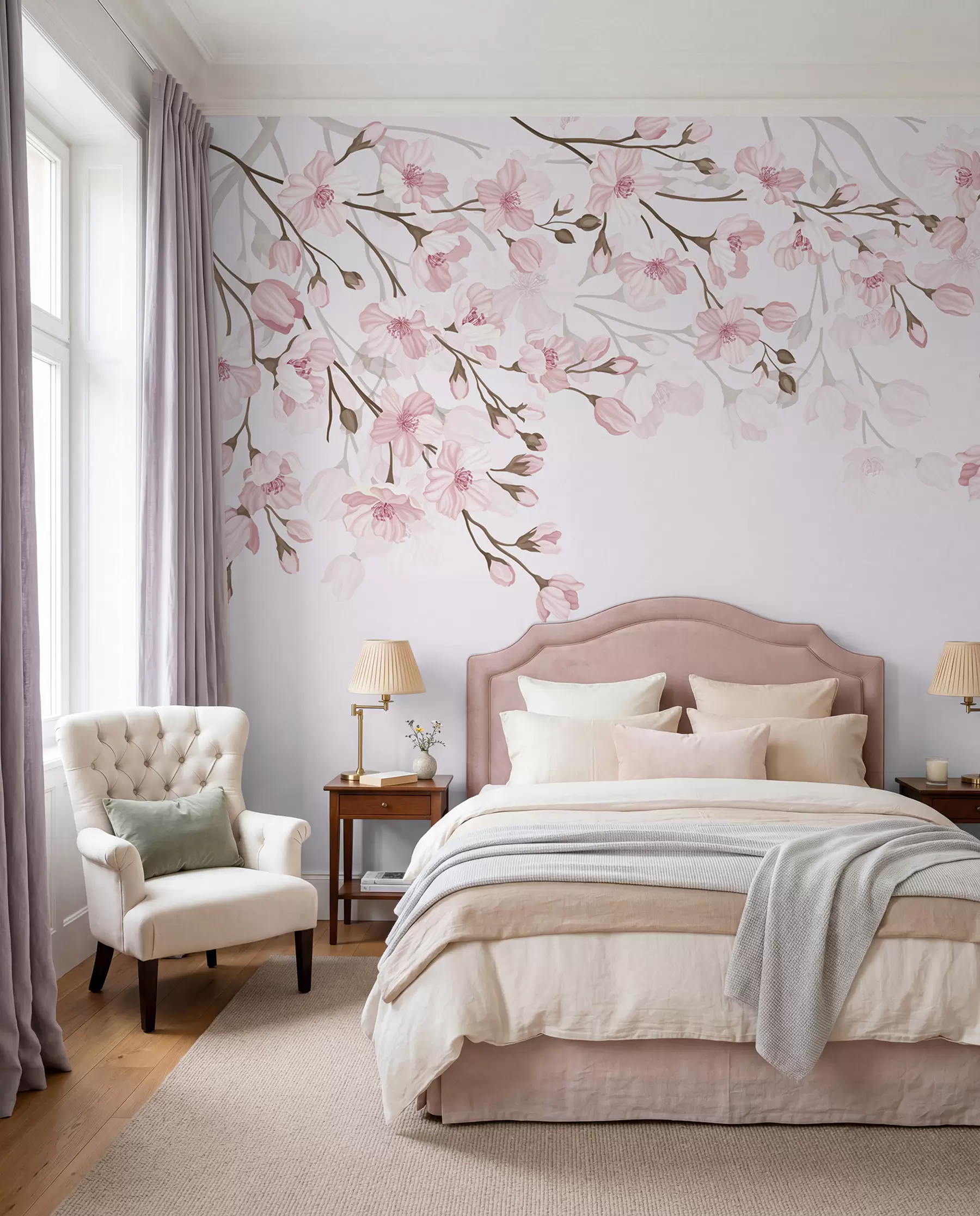wall murals розе цветне гране на ружичастој позадини w02200
