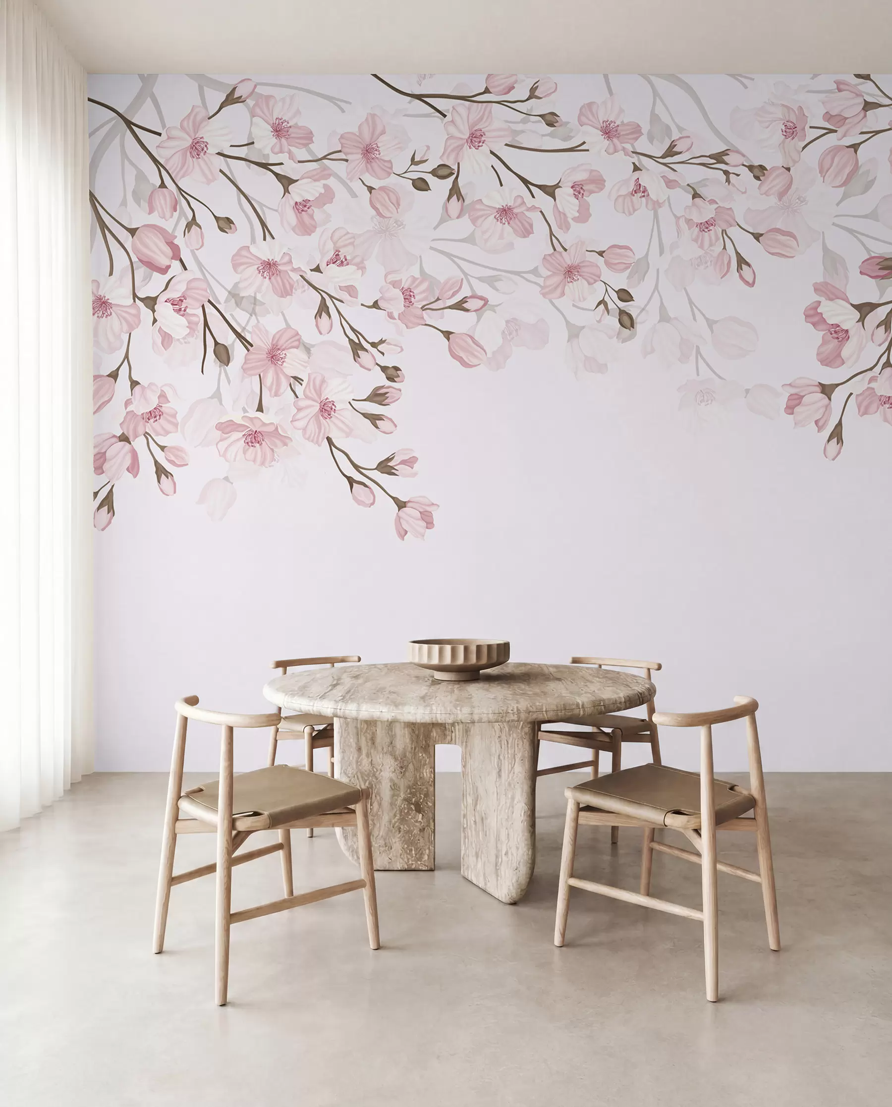 wall murals розе цветне гране на ружичастој позадини w02200