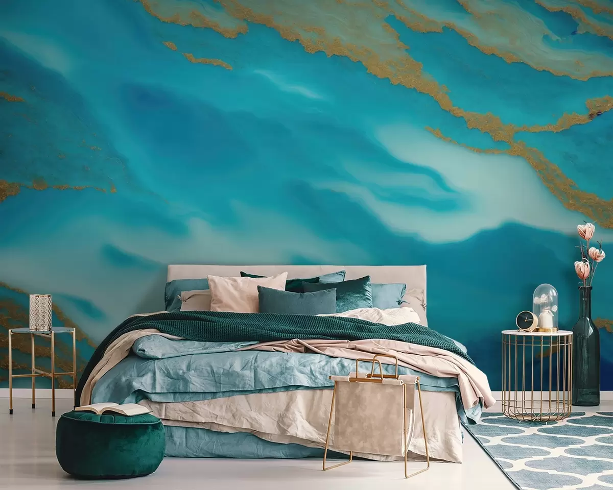 wall murals Спокојни таласи плаве и беж боје u94110