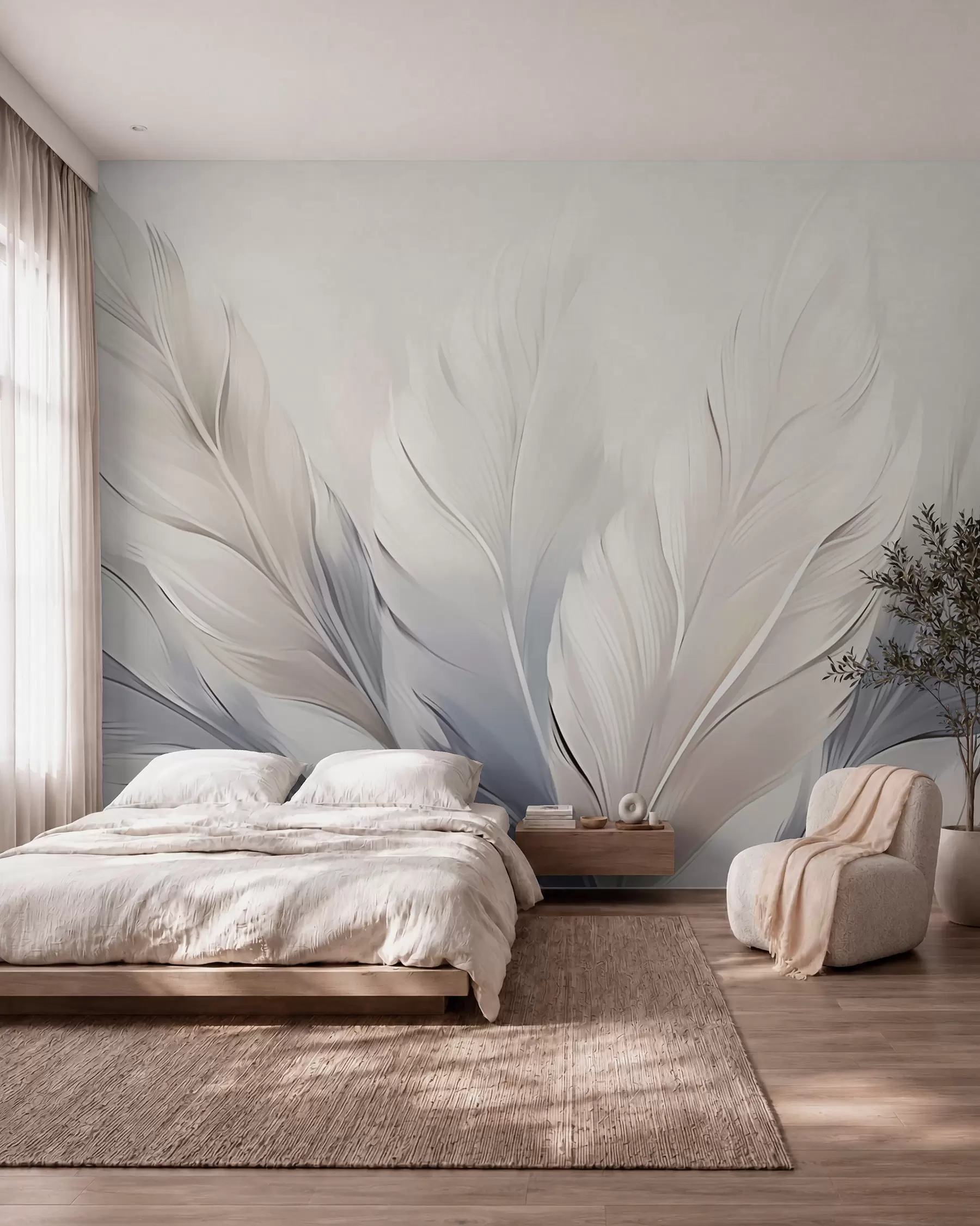 wall murals Perje u bisernim tonovima w02213