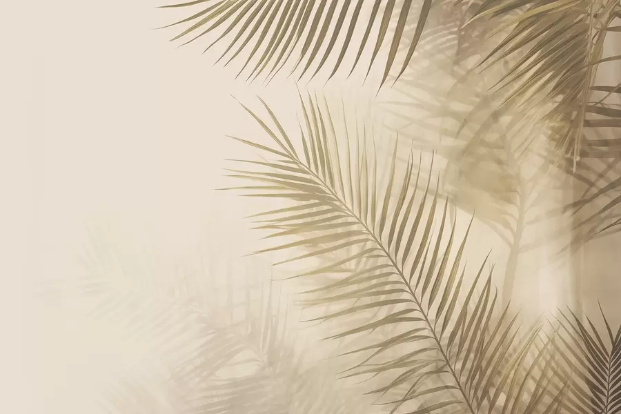 wall murals Палмино лишће у винтаге стилу w02224