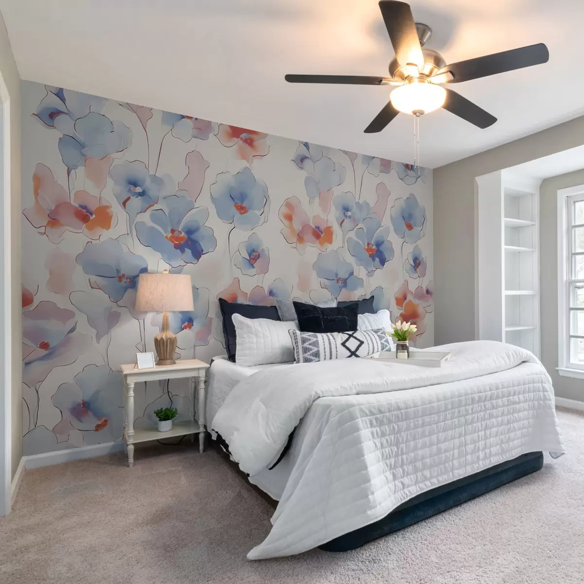 wall murals Мали старински цветови, плави и црвени тонови w02277