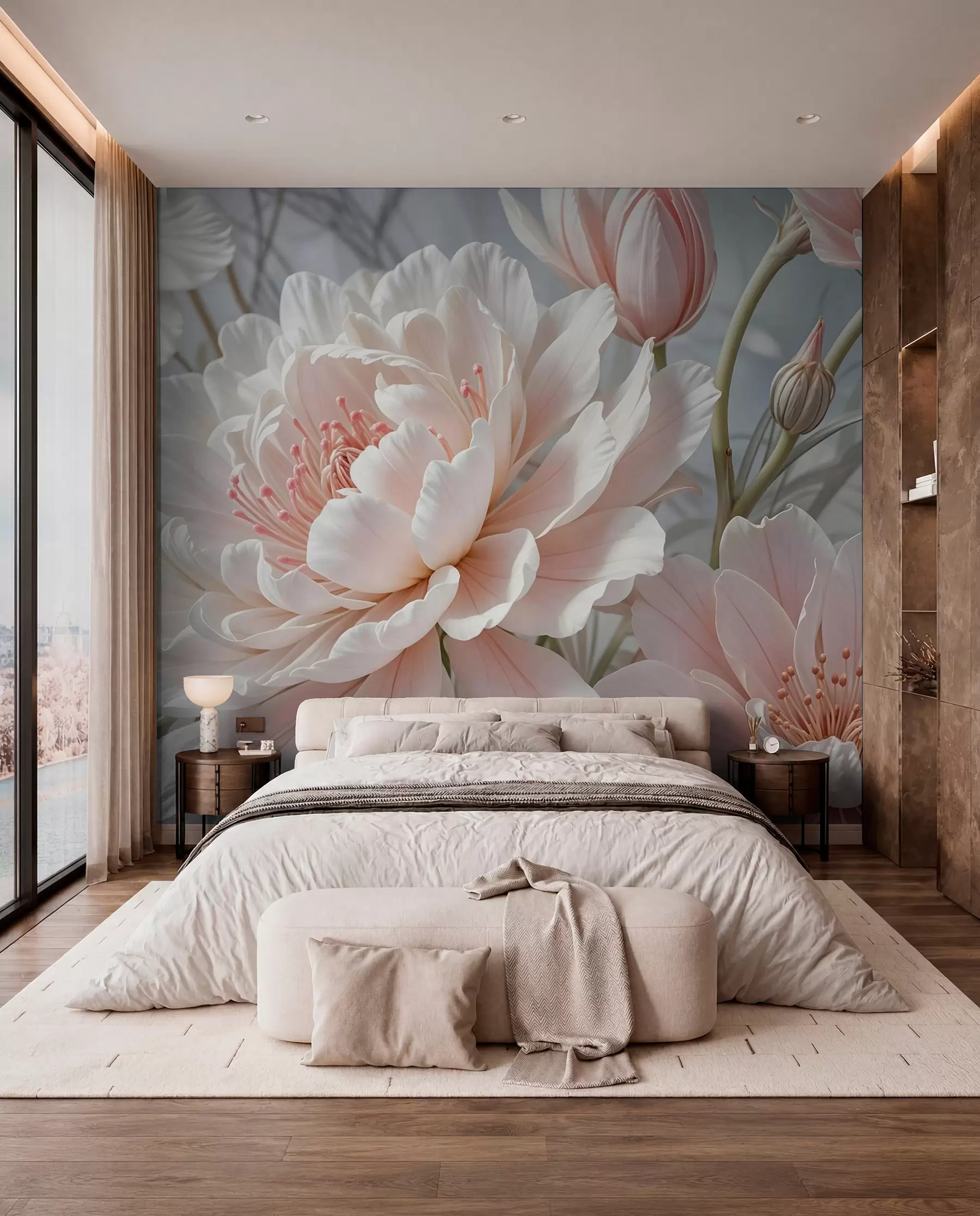 wall murals Božuri u ružičastom w08427