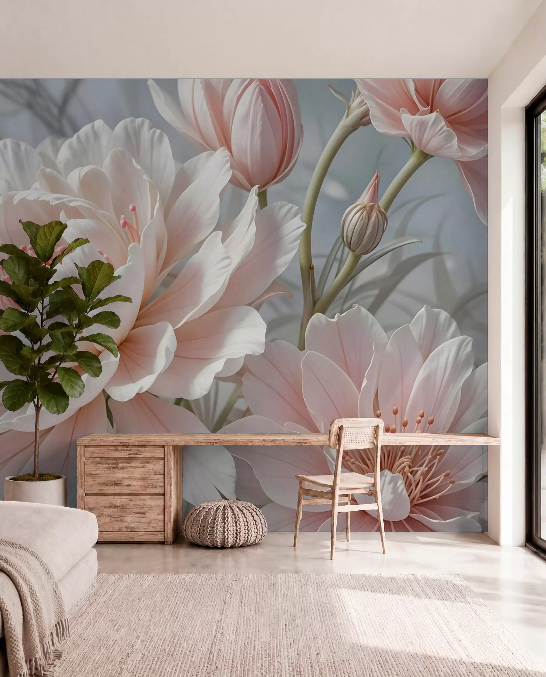 wall murals Božuri u ružičastom w08427