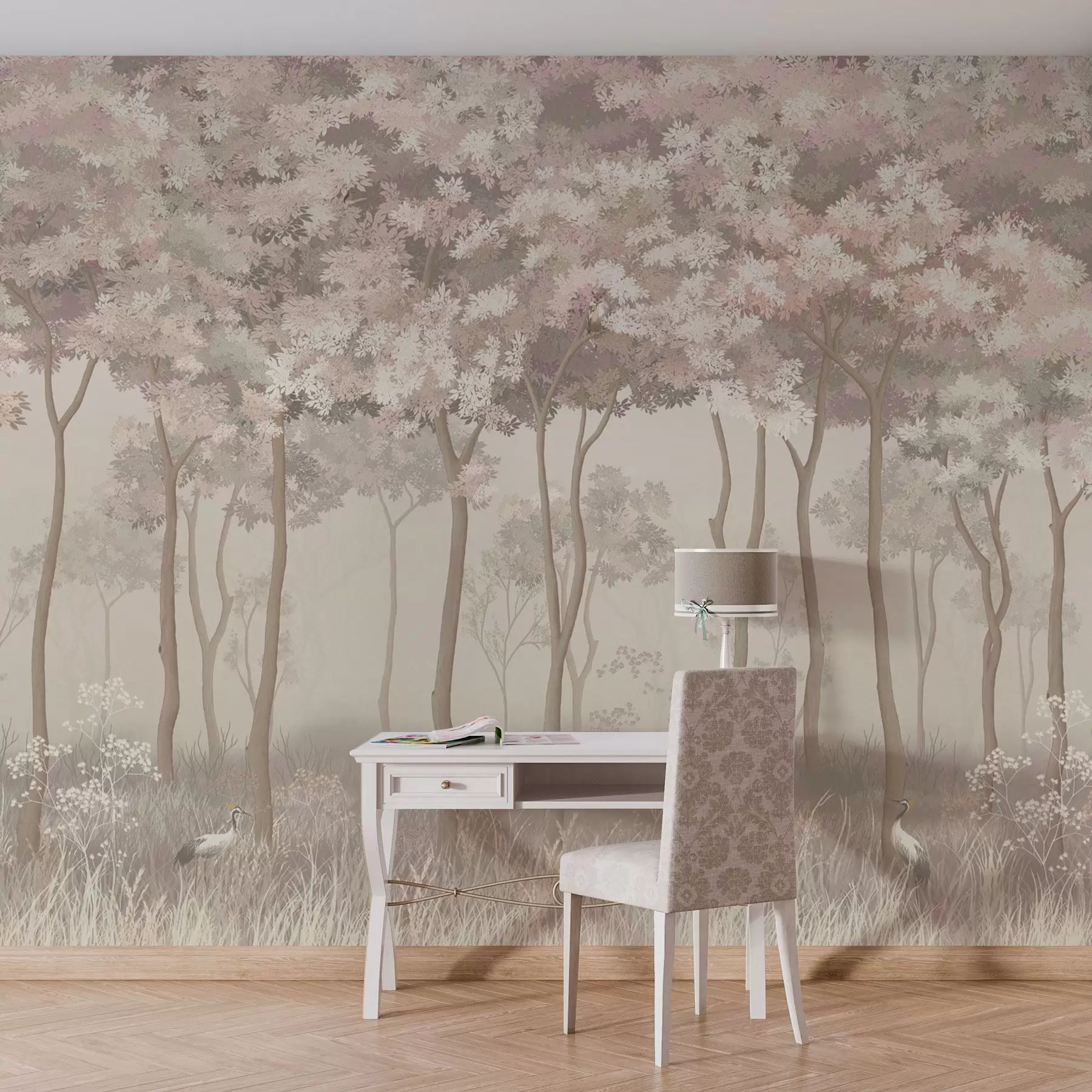 wall murals Магична пастелна шума w02270
